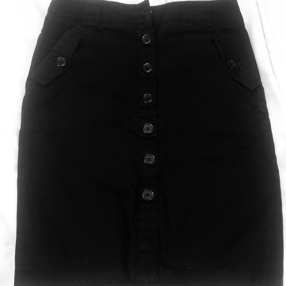 Black Cotton Skirt from Dalia Collection. size 4